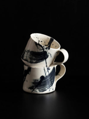 כוס אספרסו שחור-לבן